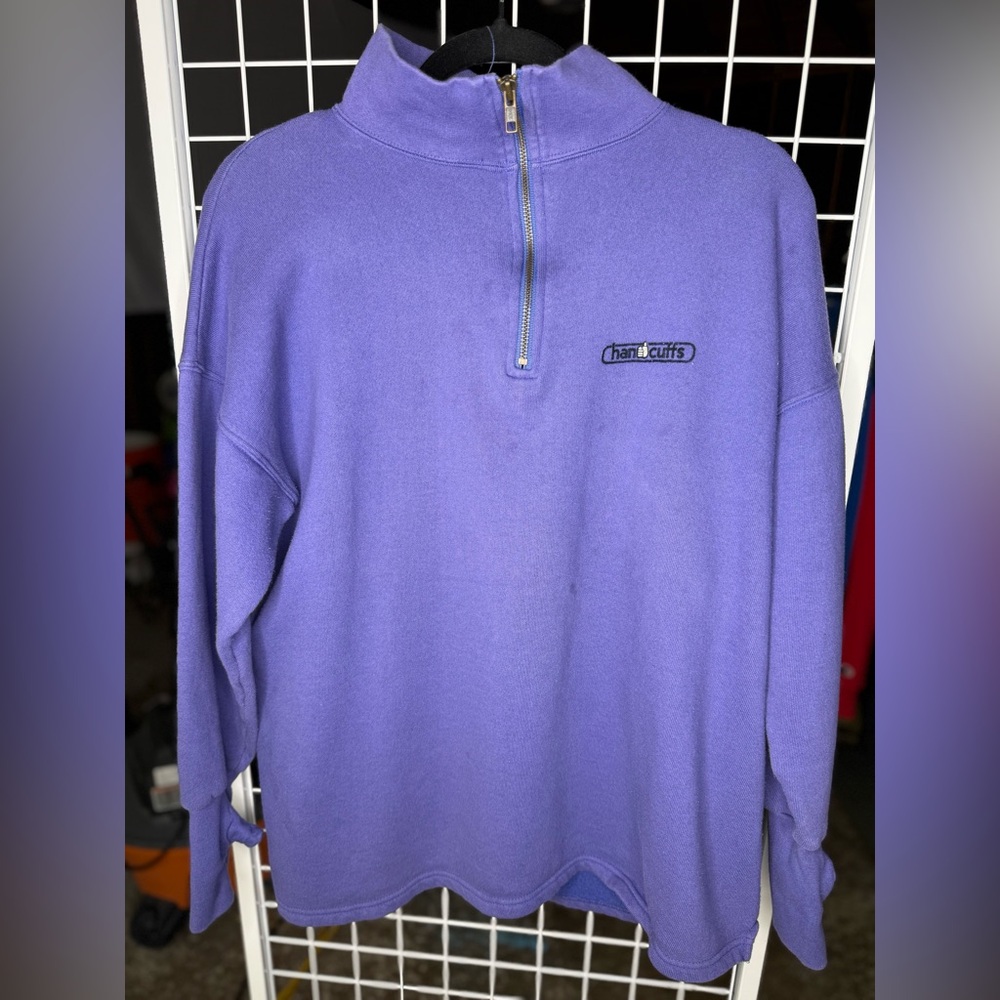 RARE VINTAGE 90s Handcuffs Purple Sweatshirt Skater Brand